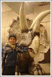 Triceratops dinosaur product of laminate, fiberglass mat Triceratops dinosaur product of laminate, fiberglass mat