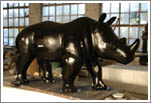 Rhinoceros figure, individual project, exhibition, parade, fiberglass mat, rhinomania